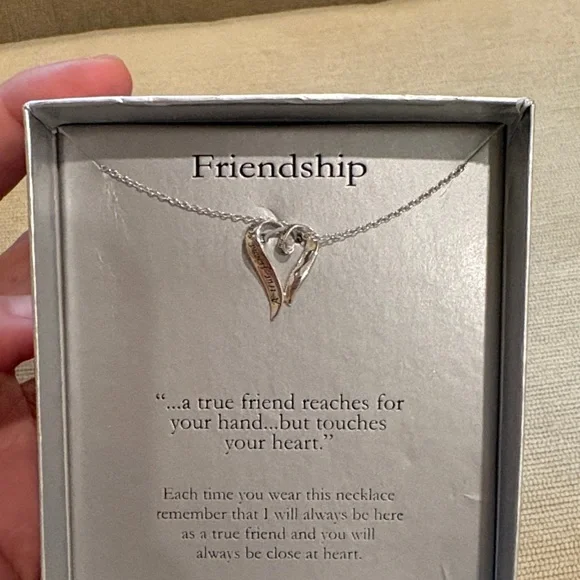 Silver Heart Friendship Necklace - Picture 1 of 2
